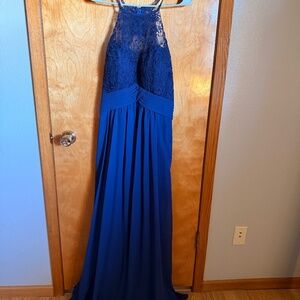 Formal Navy Blue Lace Dress